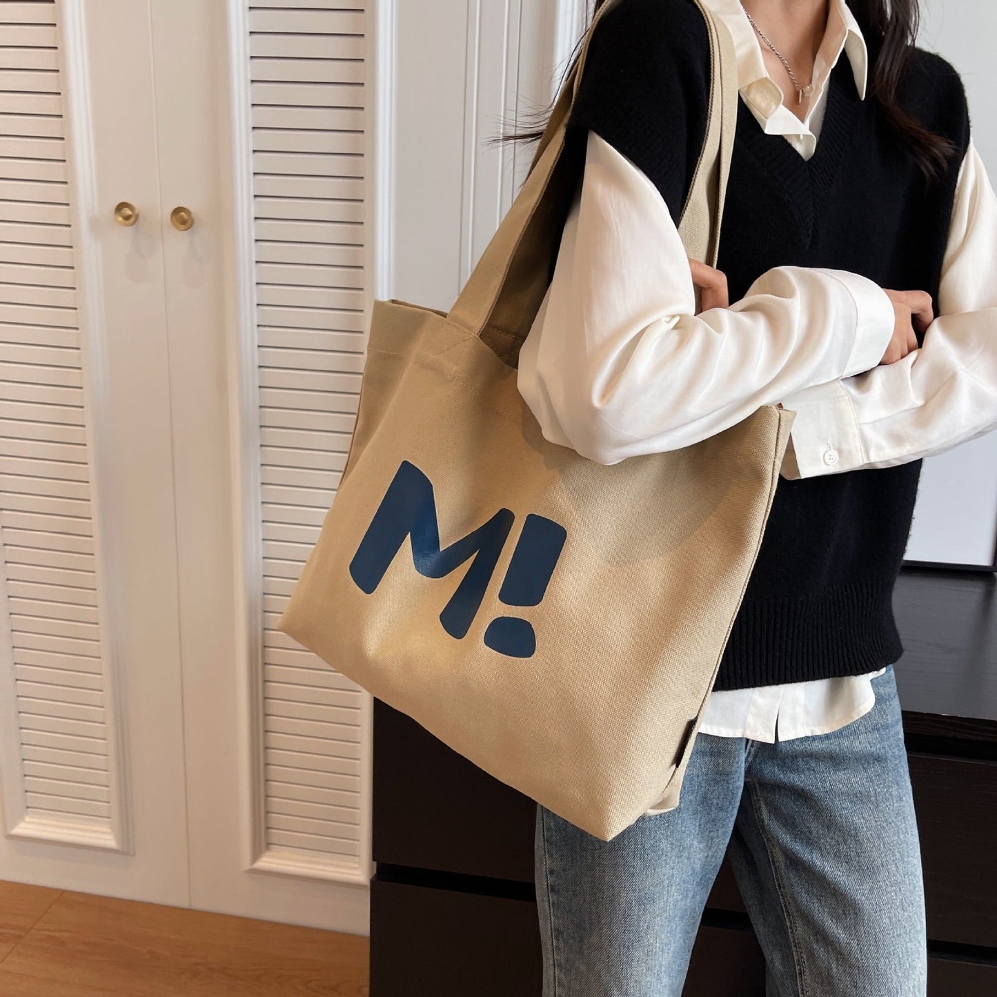 Letter Printed Shouder Bags Canvas Totes Bags For Women Shopper Girls Handbags Eco Environmental Large Capacity Shopping Bags greenroot living
