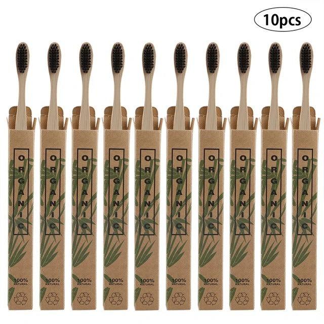 10 Bamboo toothbrushes greenroot living