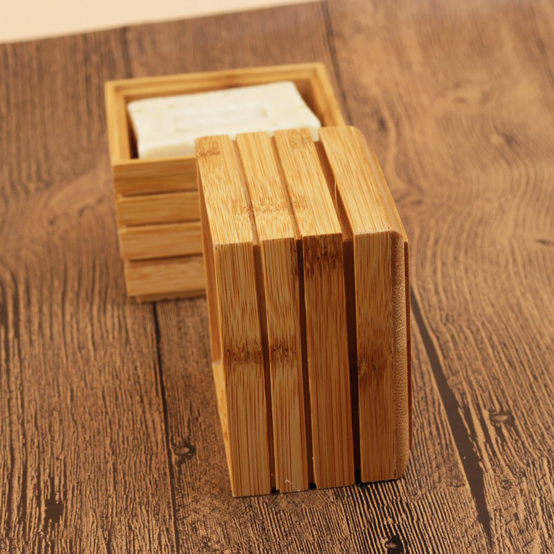 Soap box bamboo wood soap holder greenroot living