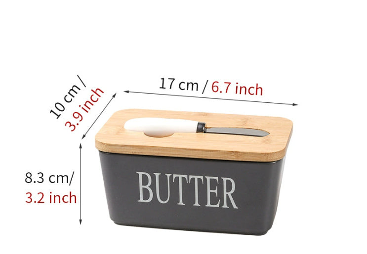 Butter Box Sealed Can Butter Bamboo Cover Cheese With Knife greenroot living