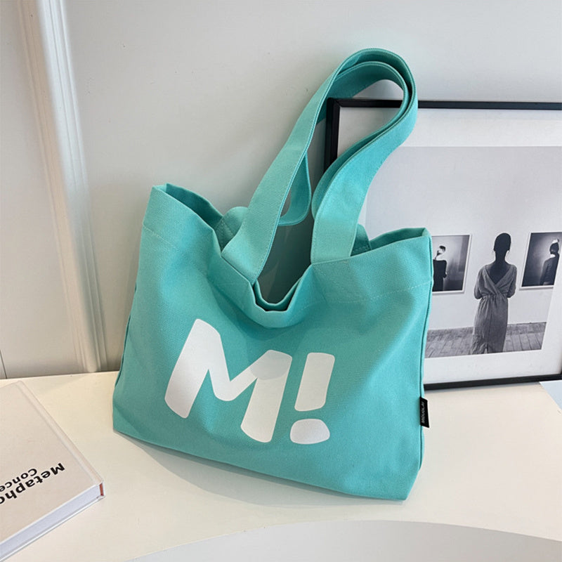 Letter Printed Shouder Bags Canvas Totes Bags For Women Shopper Girls Handbags Eco Environmental Large Capacity Shopping Bags greenroot living
