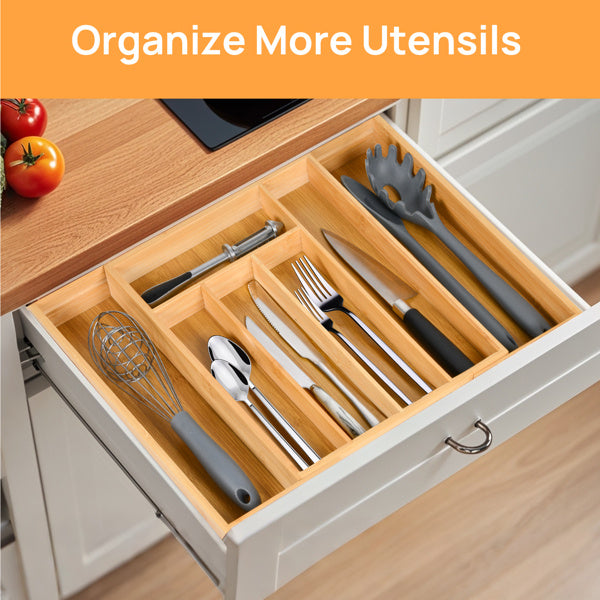 Expandable Bamboo Kitchen Drawer Storage Box greenroot living