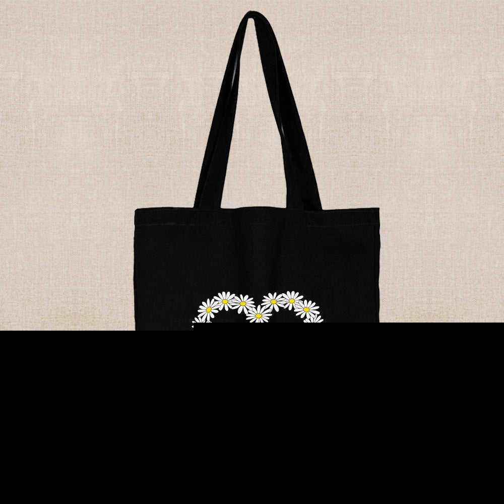 Canvas Shopping Bag Daisy Print Handheld Eco greenroot living
