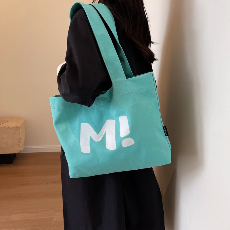 Letter Printed Shouder Bags Canvas Totes Bags For Women Shopper Girls Handbags Eco Environmental Large Capacity Shopping Bags greenroot living