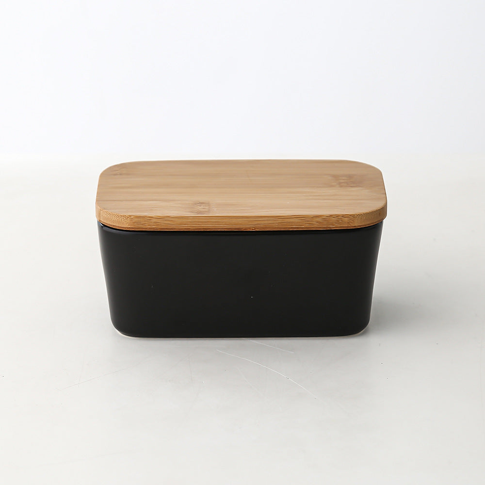 Butter Box Sealed Can Butter Bamboo Cover Cheese With Knife greenroot living