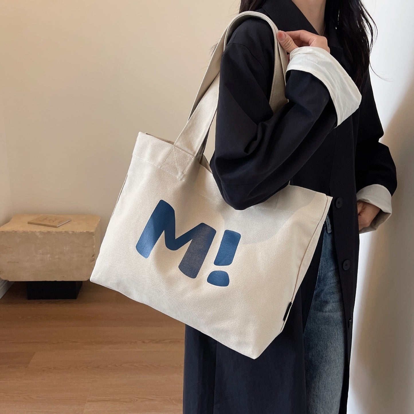 Letter Printed Shouder Bags Canvas Totes Bags For Women Shopper Girls Handbags Eco Environmental Large Capacity Shopping Bags greenroot living