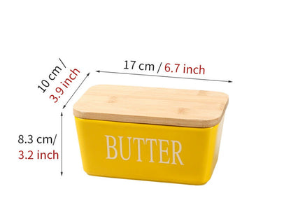Butter Box Sealed Can Butter Bamboo Cover Cheese With Knife greenroot living