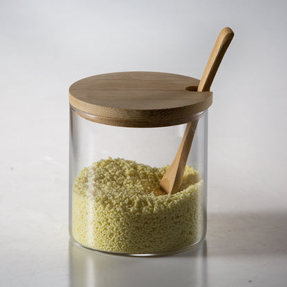 bamboo storage jars with lids