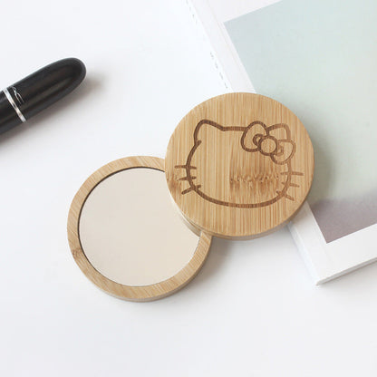 Bamboo portable makeup mirror greenroot living