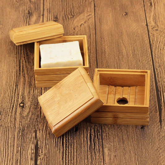 Soap box bamboo wood soap holder greenroot living