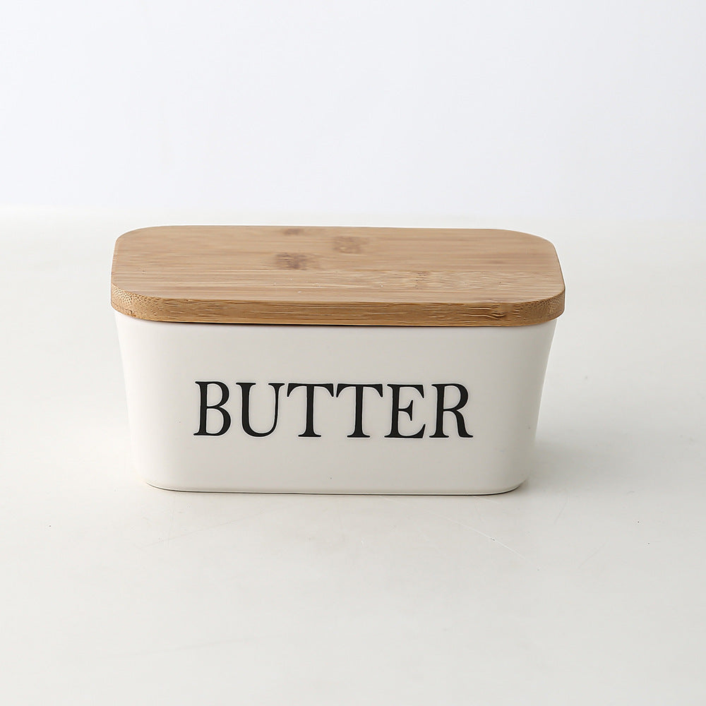 Butter Box Sealed Can Butter Bamboo Cover Cheese With Knife greenroot living