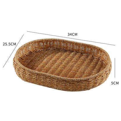 Rattan Fruit Hand-woven Japanese Steamed Bread Basket greenroot living