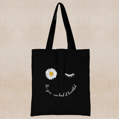 Canvas Shopping Bag Daisy Print Handheld Eco greenroot living