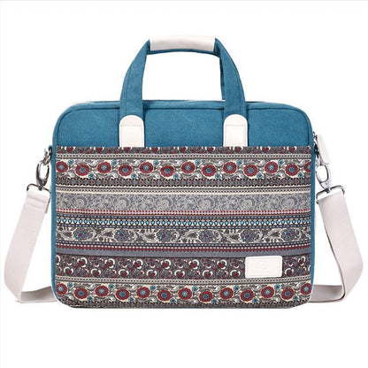 Ethnic Style Canvas Craft Anti-fall And Durable Laptop Bag greenroot living