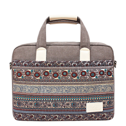 Ethnic Style Canvas Craft Anti-fall And Durable Laptop Bag greenroot living