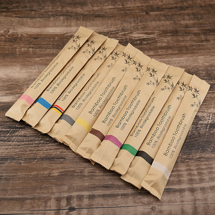 10Pcs Colorful Toothbrush Natural Bamboo Tooth Brush Set Soft Bristle Charcoal Teeth Eco Bamboo Toothbrushes Dental Oral Care greenroot living