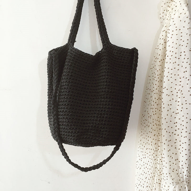 Wool Bucket Bag Cotton Woven Bag Shoulder Bag greenroot living