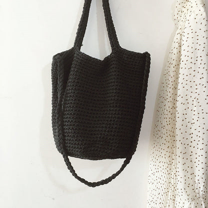Wool Bucket Bag Cotton Woven Bag Shoulder Bag greenroot living