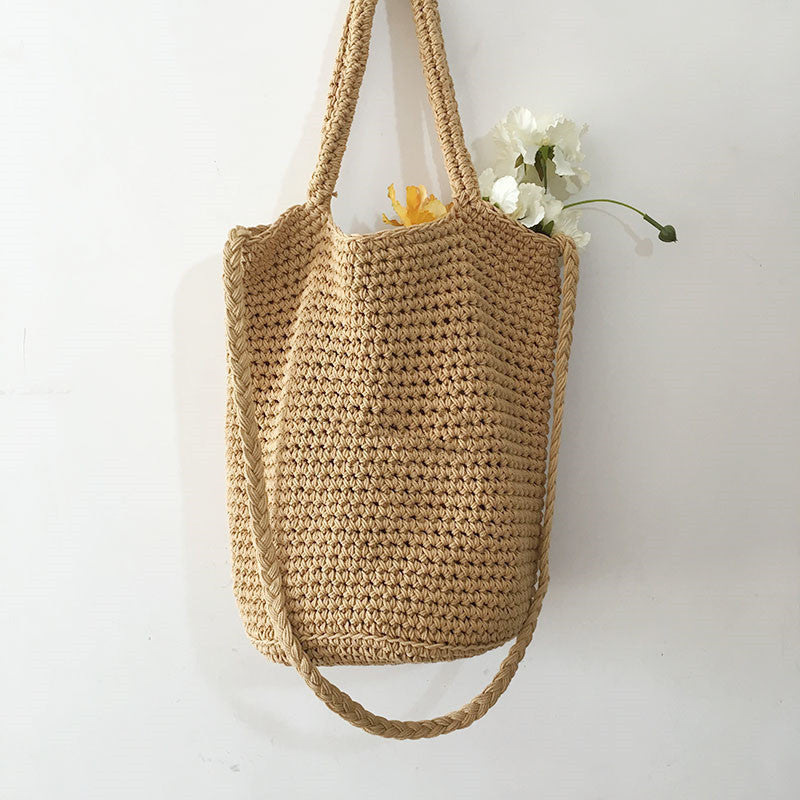 Wool Bucket Bag Cotton Woven Bag Shoulder Bag greenroot living