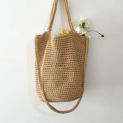 Wool Bucket Bag Cotton Woven Bag Shoulder Bag greenroot living