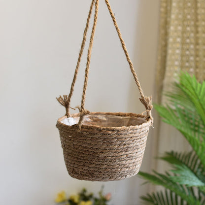 Straw Hanging Baskets, Flower Baskets, Woven Flower Pots, Rattan Baskets, Chlorophytum Potted Plants, Flower Baskets, Flower Pots, Bamboo Baskets, Flower Baskets greenroot living