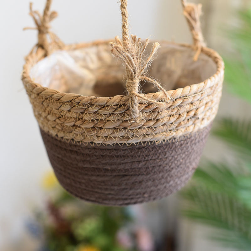 Straw Hanging Baskets, Flower Baskets, Woven Flower Pots, Rattan Baskets, Chlorophytum Potted Plants, Flower Baskets, Flower Pots, Bamboo Baskets, Flower Baskets greenroot living