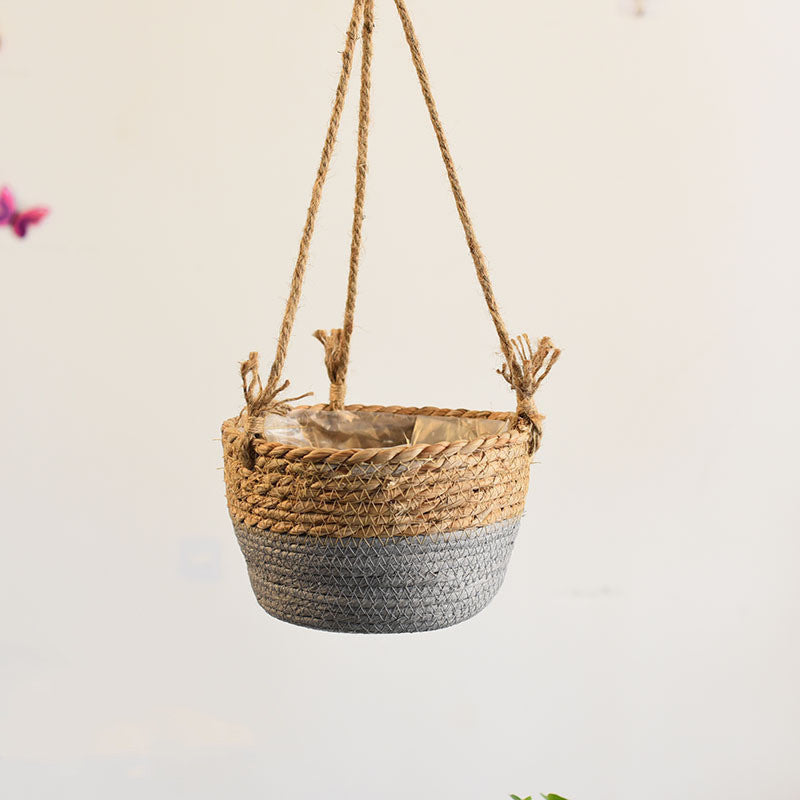 Straw Hanging Baskets, Flower Baskets, Woven Flower Pots, Rattan Baskets, Chlorophytum Potted Plants, Flower Baskets, Flower Pots, Bamboo Baskets, Flower Baskets greenroot living