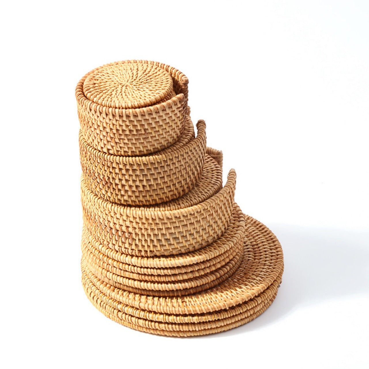 Woven Vietnamese Rattan Coaster, Bamboo Tea Mat, Table Mat, Potholder, Teacup Pot Mat, Placemat, Tea Ceremony Tea Set greenroot living