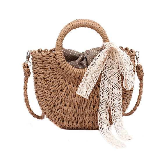 half moon straw bag
