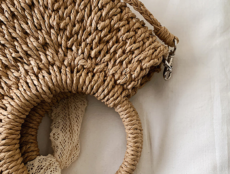 half moon straw bag