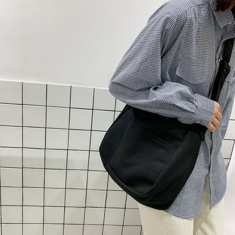 Canvas Shopping Bags Hasp Student Ulzzang BF Solid Book Bag All-Match Large Capacity Crossbody Harajuku Tote-Bags Ins Fashion greenroot living