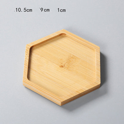 Succulent Flower Pot Bamboo Holder Ceramic Succulent Flower Pot Tray Bamboo Stand greenroot living