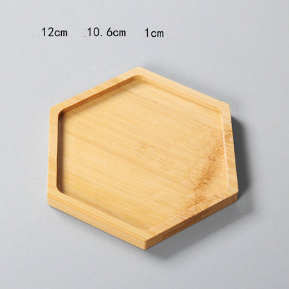 Succulent Flower Pot Bamboo Holder Ceramic Succulent Flower Pot Tray Bamboo Stand greenroot living