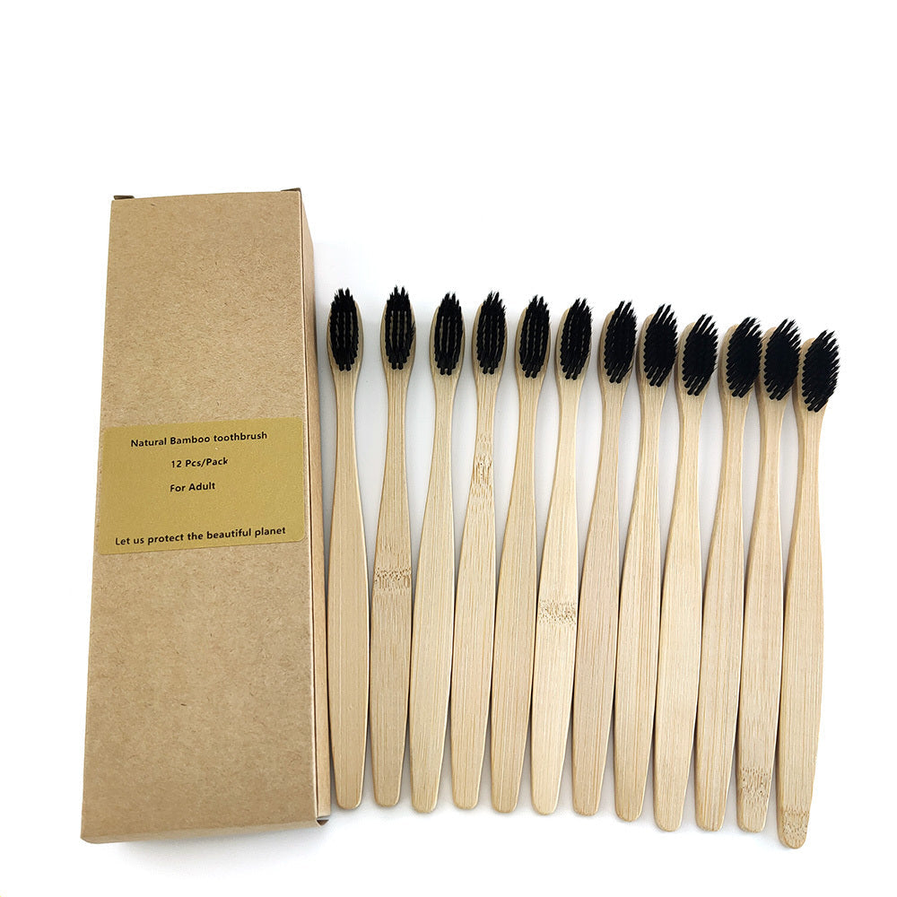 12 Bamboo charcoal environmentally friendly toothbrushes greenroot living