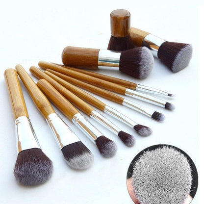 Bamboo Handle Makeup Brush Bamboo Pole Makeup Brushes Suit Bamboo Pole With Sack Top Quality greenroot living