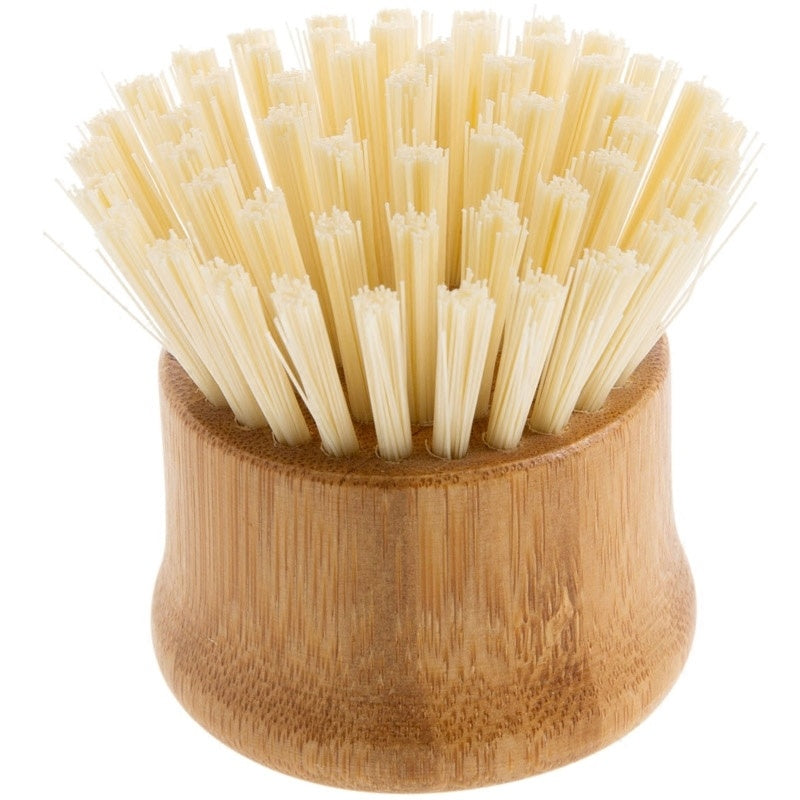 Bamboo handle round head cleaning brush greenroot living
