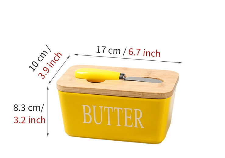 Butter Box Sealed Can Butter Bamboo Cover Cheese With Knife greenroot living