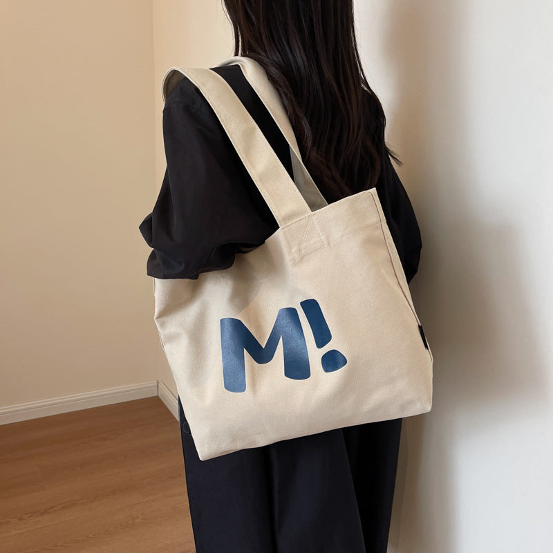 Letter Printed Shouder Bags Canvas Totes Bags For Women Shopper Girls Handbags Eco Environmental Large Capacity Shopping Bags greenroot living
