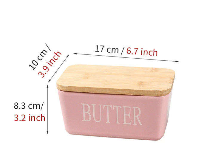 Butter Box Sealed Can Butter Bamboo Cover Cheese With Knife greenroot living