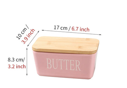 Butter Box Sealed Can Butter Bamboo Cover Cheese With Knife greenroot living
