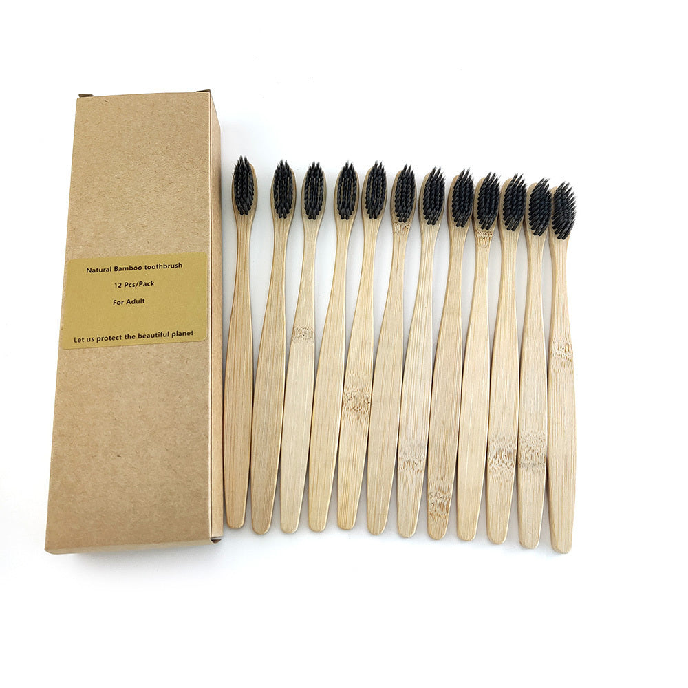 12 Bamboo charcoal environmentally friendly toothbrushes greenroot living