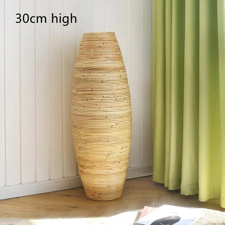 Natural Color Indonesian Rattan Vase – Handwoven Eco-Friendly Home Décor greenroot living
