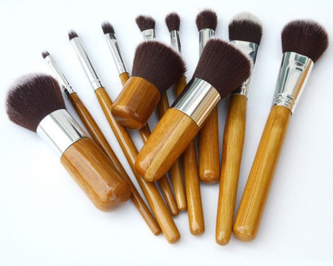 Bamboo Handle Makeup Brush Bamboo Pole Makeup Brushes Suit Bamboo Pole With Sack Top Quality greenroot living