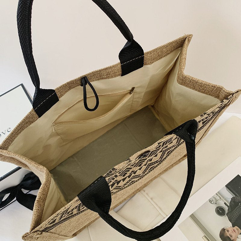 Mori Tie Linen Tote Bag Jute Shopping Bag greenroot living
