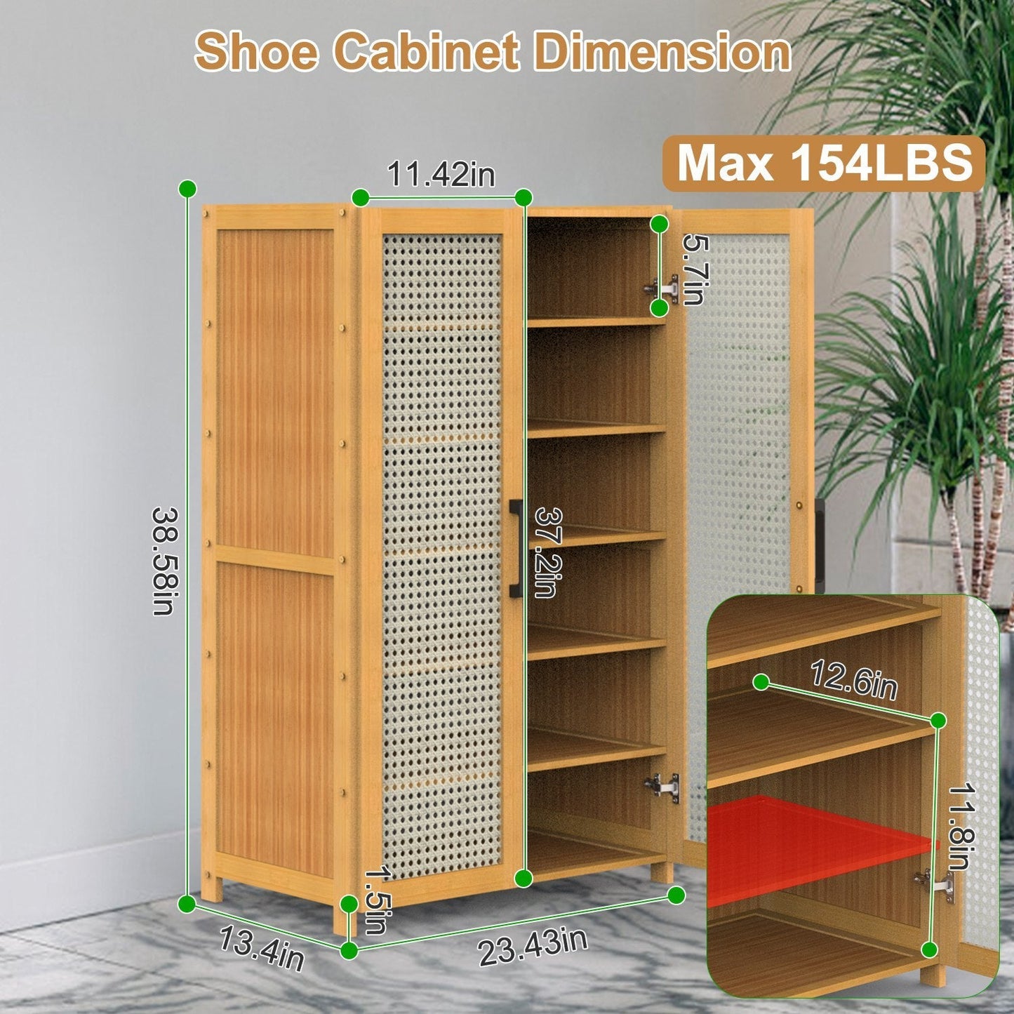 6-tier Bamboo Shoe Rack, Freestanding Shoe Cabinet greenroot living