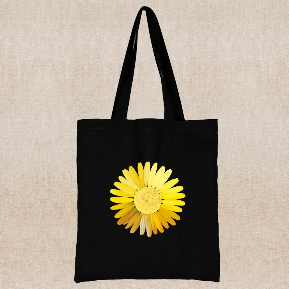 Canvas Shopping Bag Daisy Print Handheld Eco greenroot living