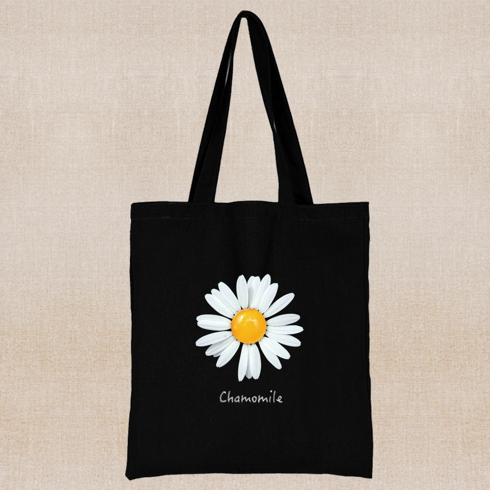 Canvas Shopping Bag Daisy Print Handheld Eco greenroot living