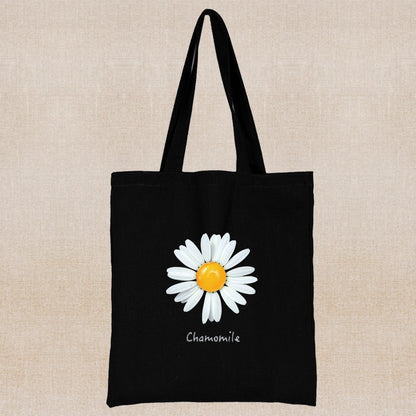 Canvas Shopping Bag Daisy Print Handheld Eco greenroot living