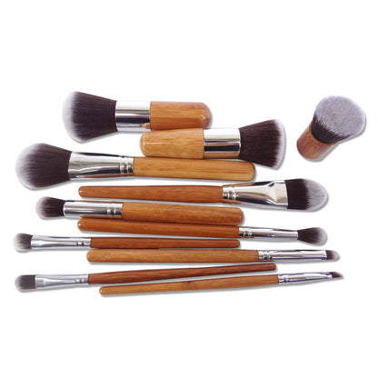 Bamboo Handle Makeup Brush Bamboo Pole Makeup Brushes Suit Bamboo Pole With Sack Top Quality greenroot living
