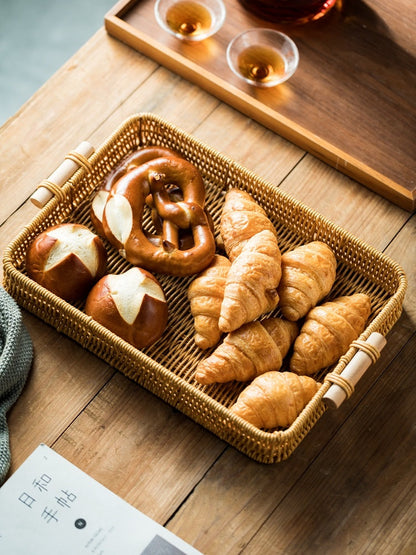 Rattan rattan tray | Baking Toasted Bread Rectangular Tray greenroot living